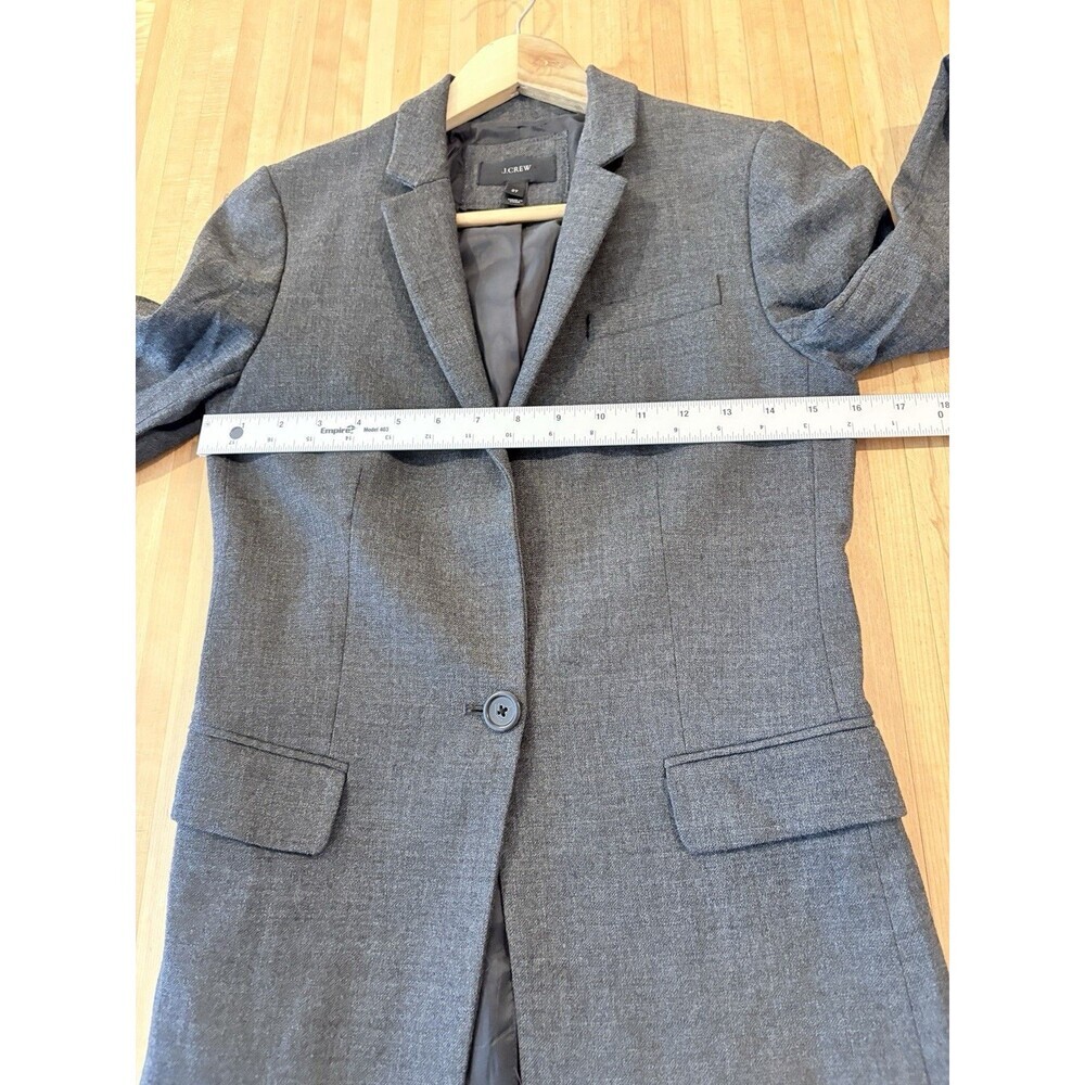 J. Crew Gray Wool Blend Blazer Women’s 2 Tall One Button Jacket Preppy Classic - Picture 5 of 6